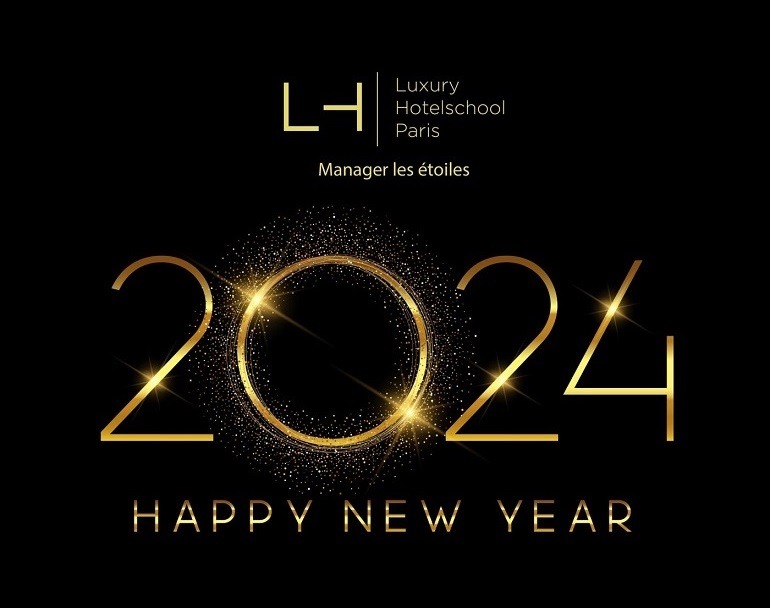 Logo de bonne année 2024 - Luxury Hotelschool